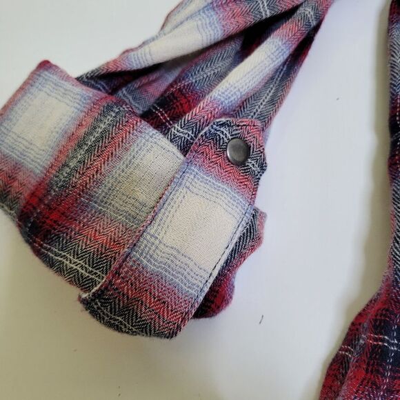 NEW P L KUT FROM THE KLOTH plaid ROLL Tab long sleeve shirt petite large NWT - Picture 7 of 10